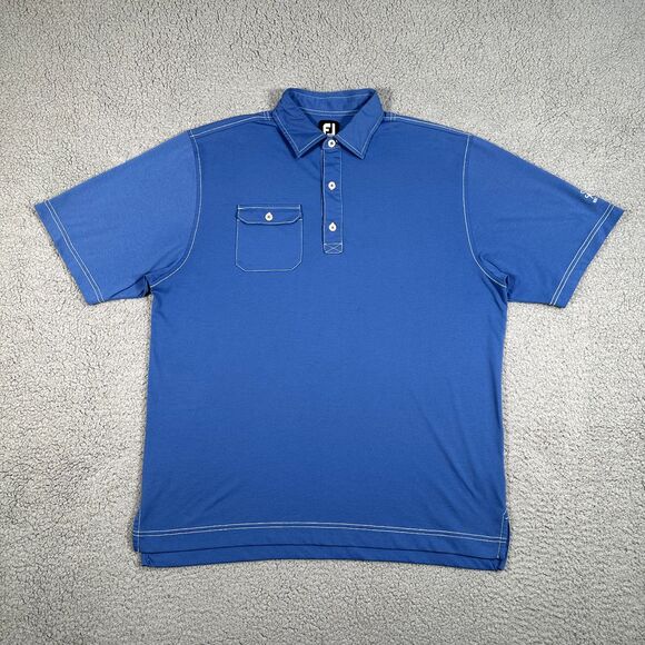 FootJoy Other - FootJoy FJ Polo Shirt Mens‎ Large Blue Golf Casual Preppy Pocket Short Sleeve